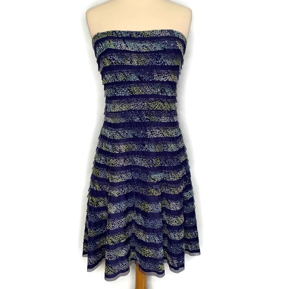 Harley Blue/White Strapless Dress